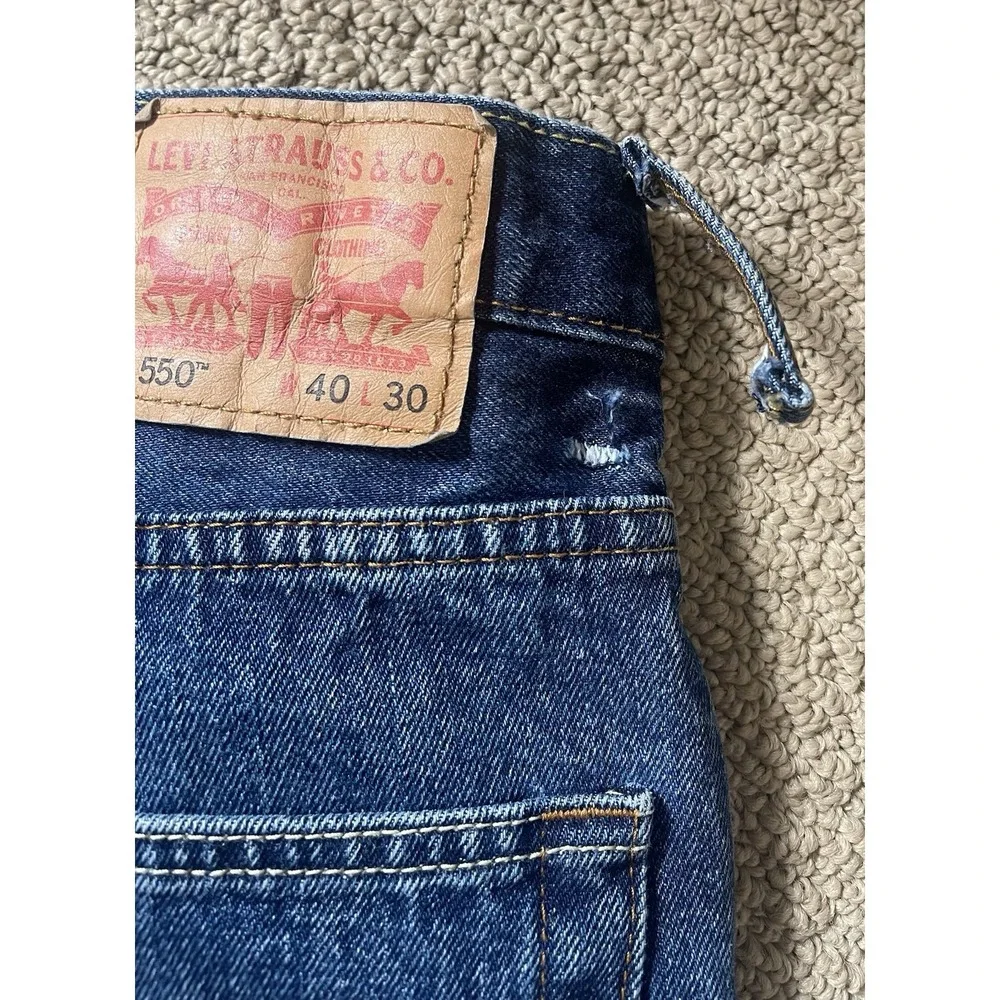 Levis 550 Jeans Mens 40x30 Blue Medium Wash Relaxed Fit Tapered Leg